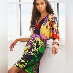 Anthropolgie Colorful Floral Dress Large Ranna Gill